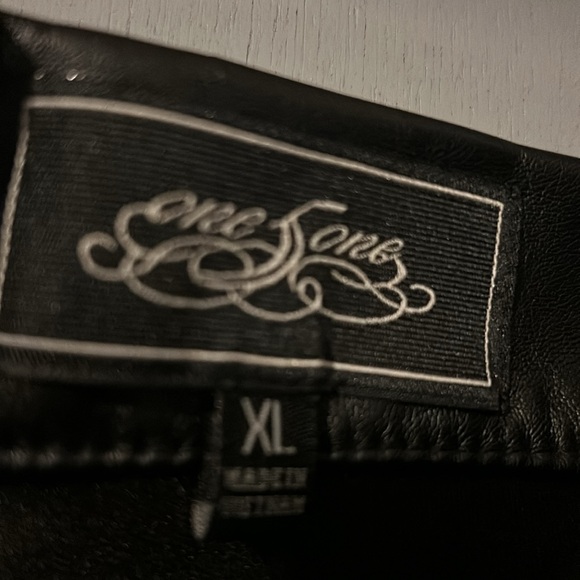 Long black pencil skirt with a leather top zips in a bag size extra large - Picture 4 of 5